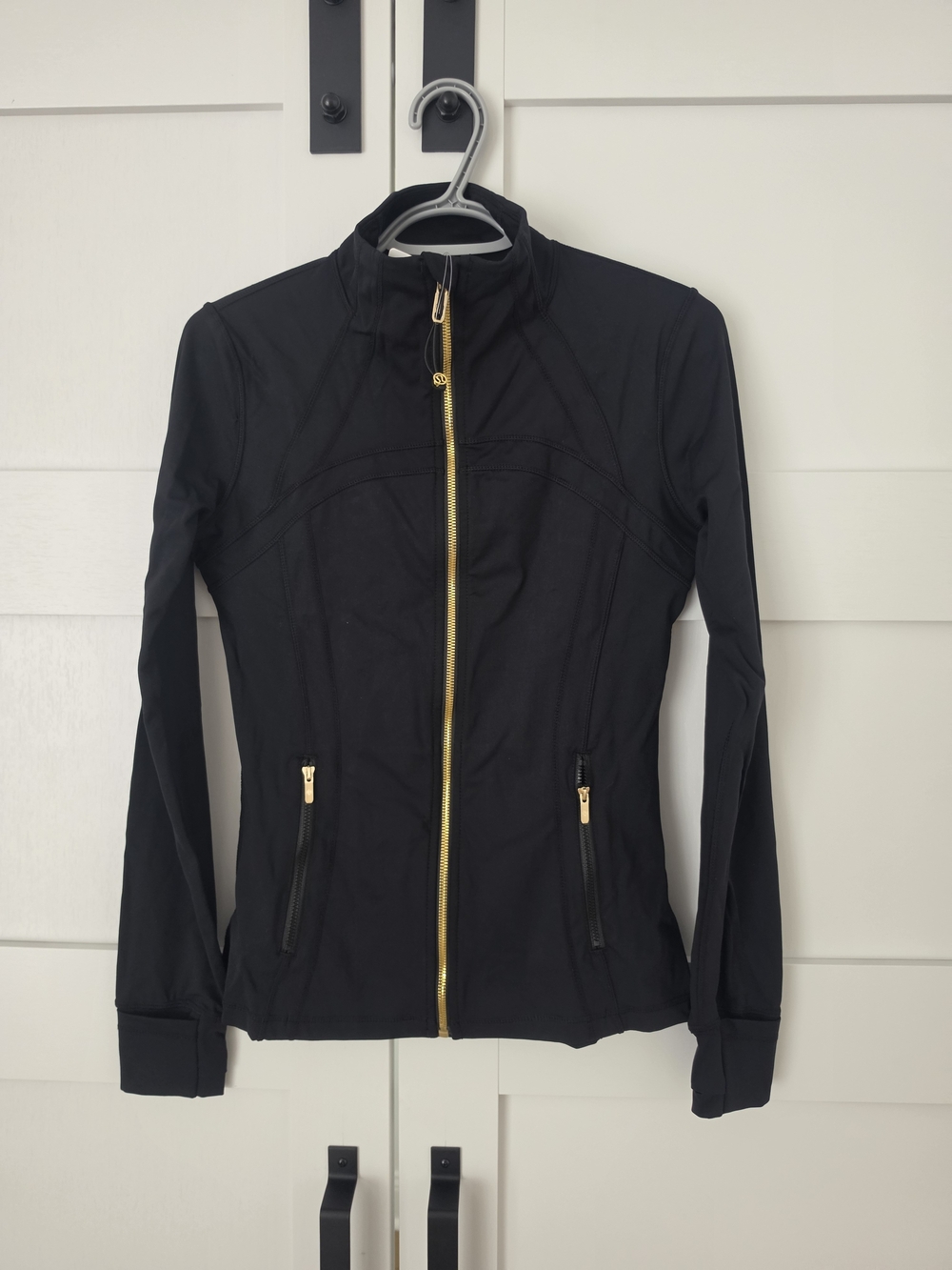lululemon athletica Black Zip-Front Utility Jacket with Gold Zippers